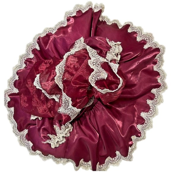 Vintage Girls Size 2 Pageant Dress Lace Faux Pearls Toddler Full Circle Party - Picture 4 of 10